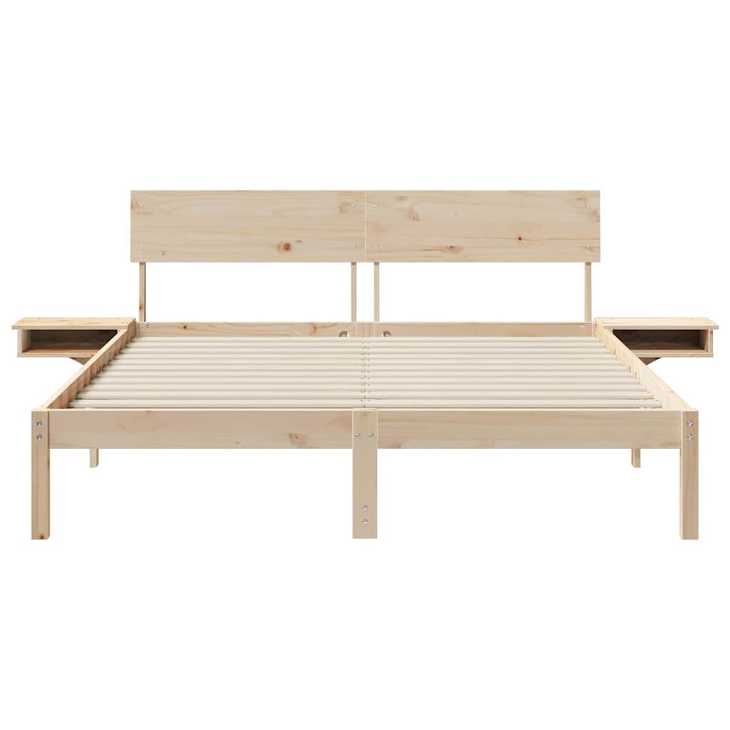 vidaXL Ramka łóżka Brązowy 160 x 200 cm Lite drewno sosnowe