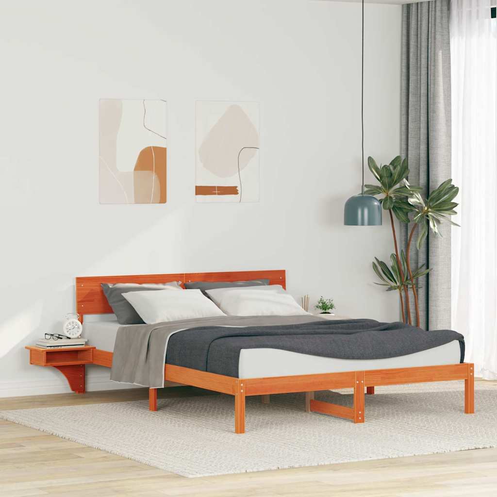 vidaXL Ramka łóżka Woskowy Brąz 160 x 200 cm Lite drewno sosnowe