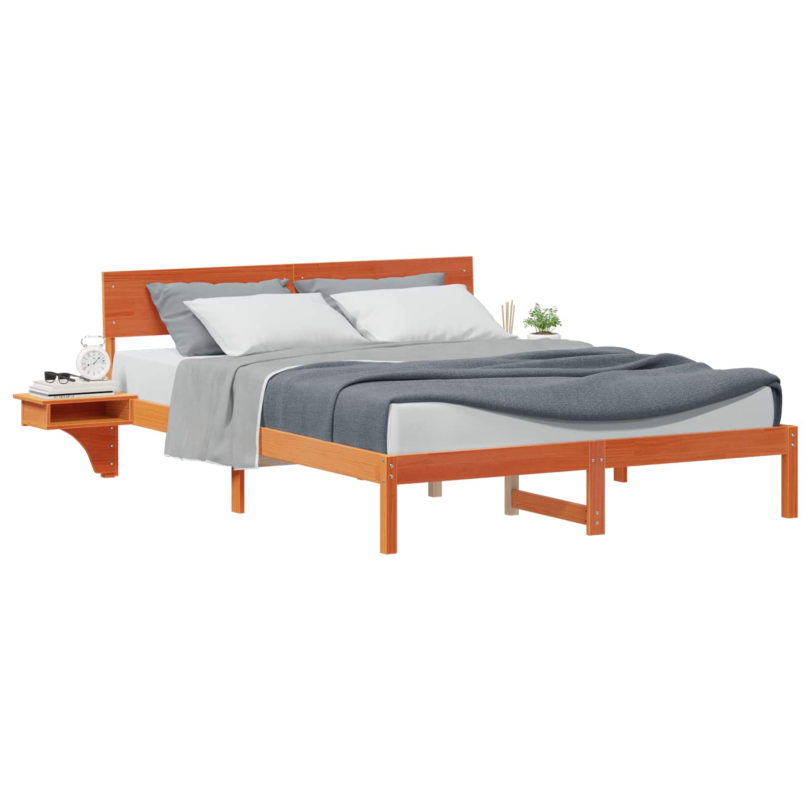 vidaXL Ramka łóżka Woskowy Brąz 160 x 200 cm Lite drewno sosnowe