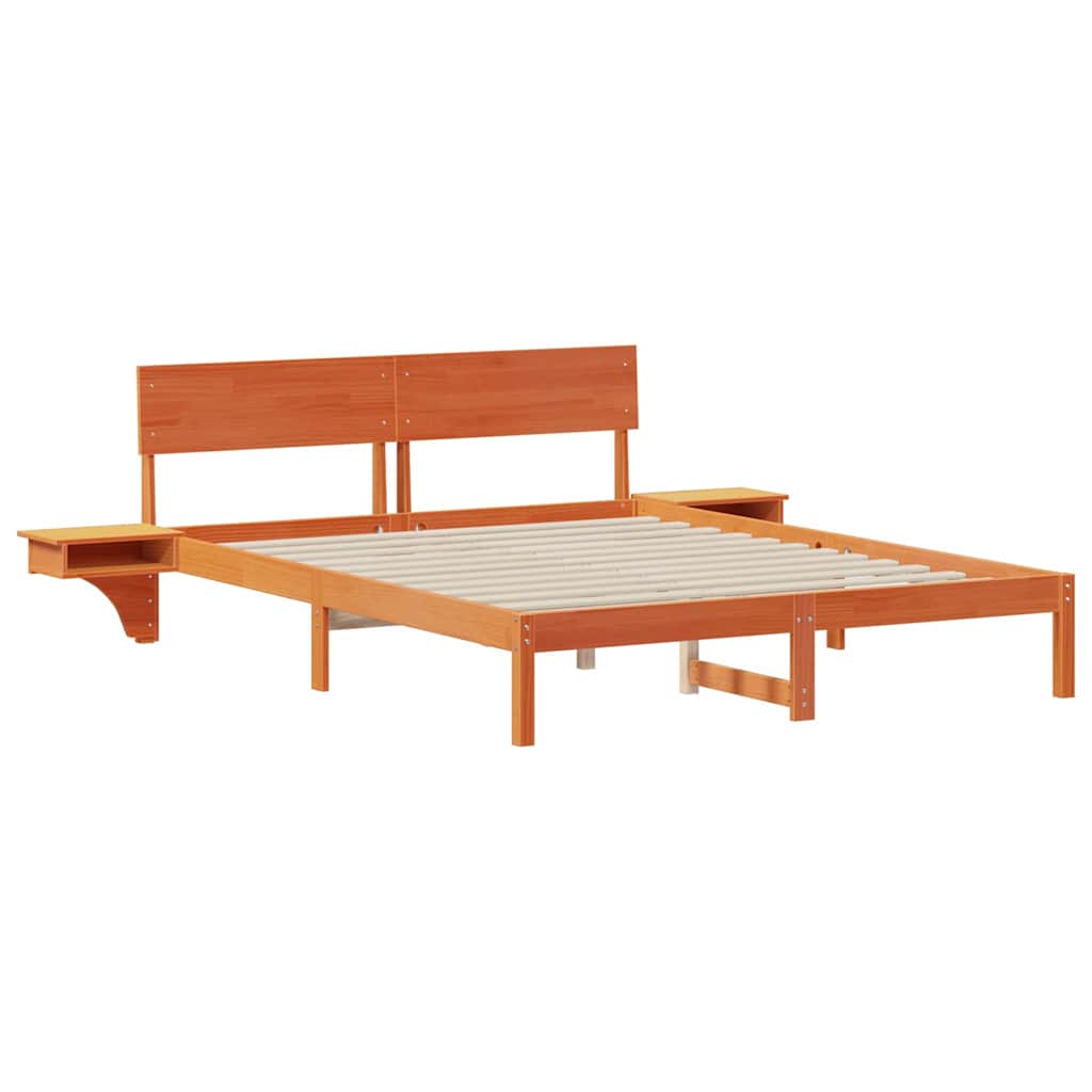 vidaXL Ramka łóżka Woskowy Brąz 160 x 200 cm Lite drewno sosnowe