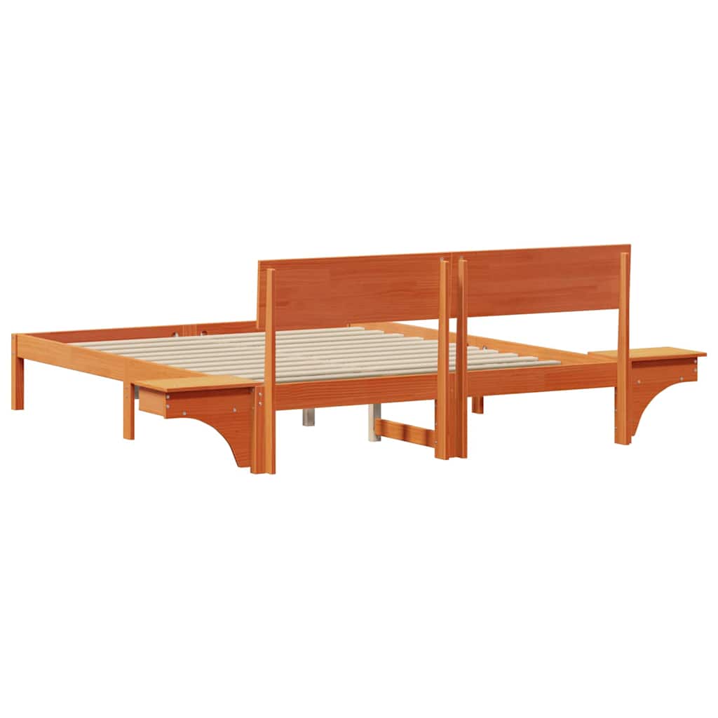 vidaXL Ramka łóżka Woskowy Brąz 150 x 200 cm Lite drewno sosnowe