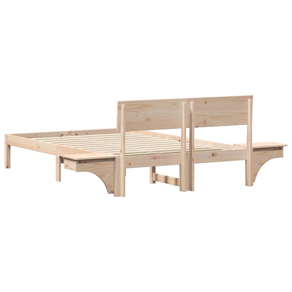 vidaXL Ramka łóżka Brązowy 140 x 200 cm Lite drewno sosnowe