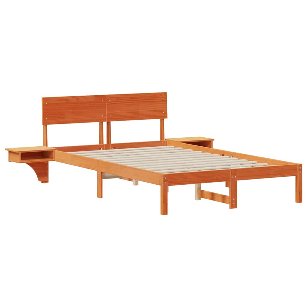 vidaXL Ramka łóżka Woskowy Brąz 140 x 200 cm Lite drewno sosnowe