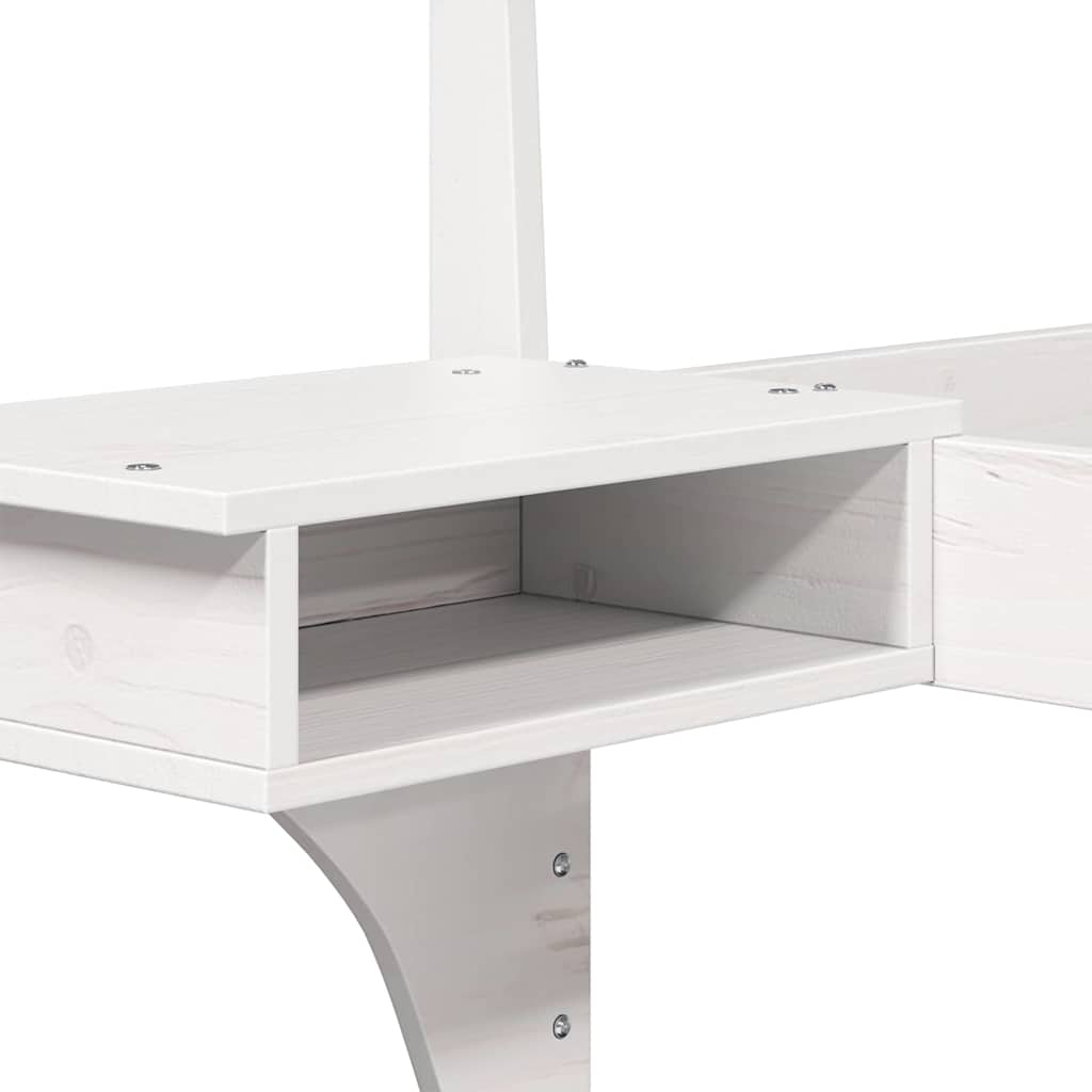 vidaXL Ramka łóżka Z zagłówkiem Biały 140 x 190 cm Lite drewno sosnowe