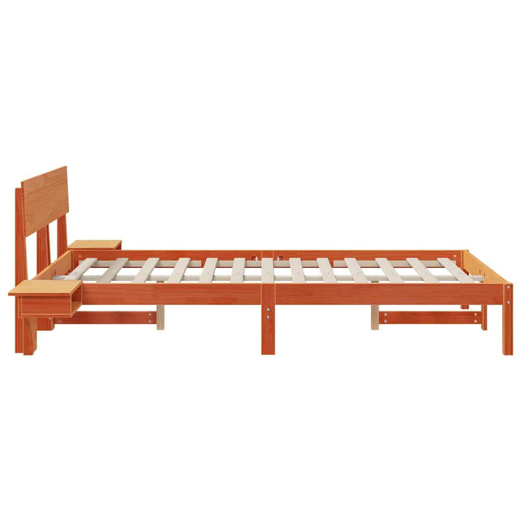 vidaXL Ramka łóżka Woskowy Brąz 140 x 190 cm Lite drewno sosnowe