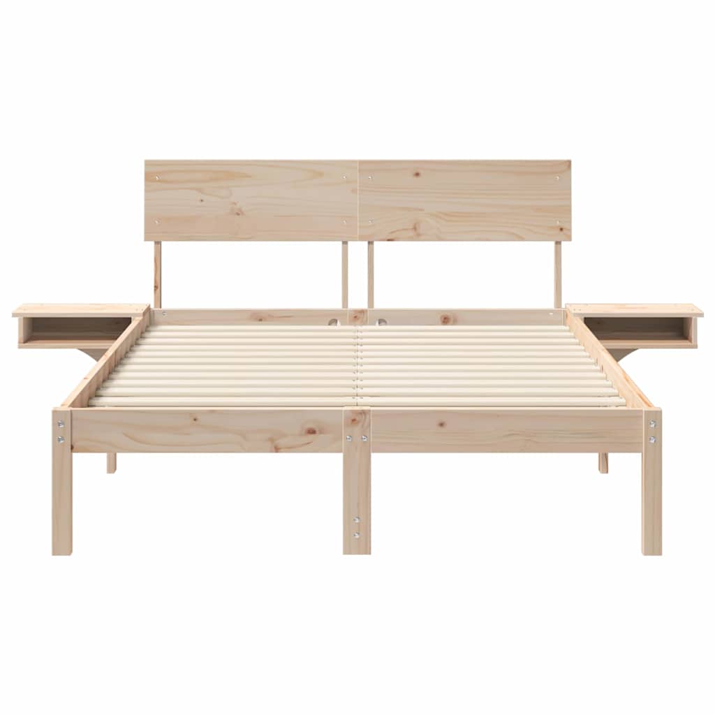 vidaXL Ramka łóżka Brązowy 135 x 190 cm Lite drewno sosnowe