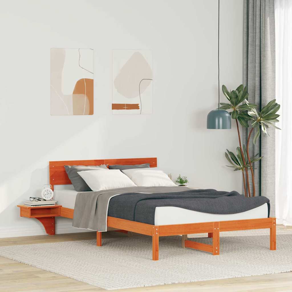 vidaXL Ramka łóżka Woskowy Brąz 120 x 190 cm Lite drewno sosnowe