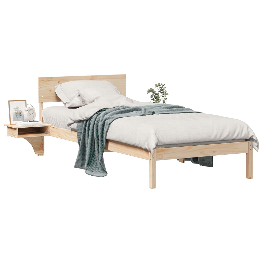 vidaXL Ramka łóżka Brązowy 100 x 200 cm Lite drewno sosnowe