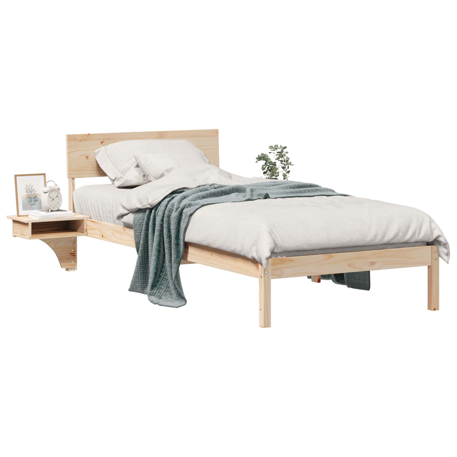 vidaXL Ramka łóżka Brązowy 100 x 200 cm Lite drewno sosnowe