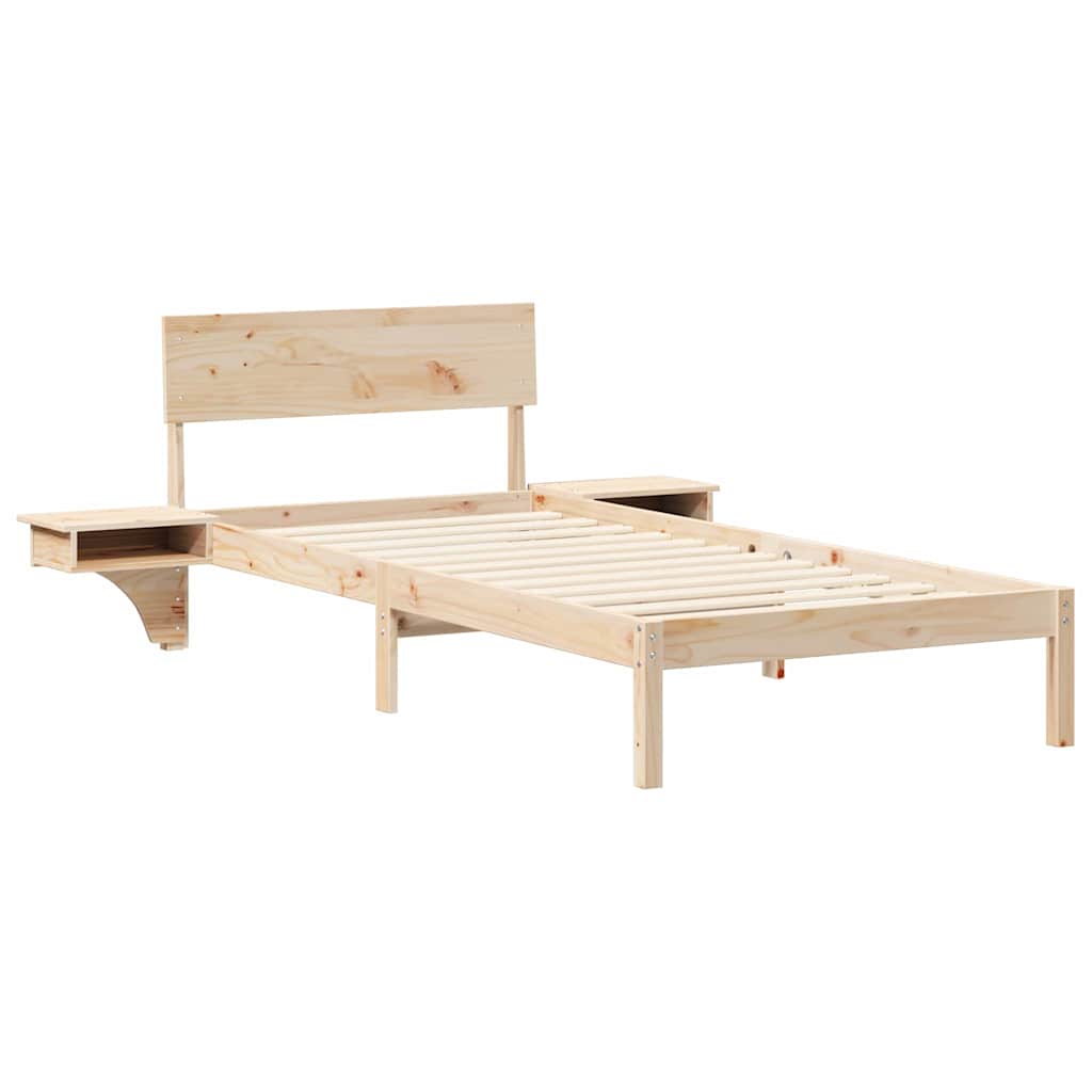 vidaXL Ramka łóżka Brązowy 100 x 200 cm Lite drewno sosnowe