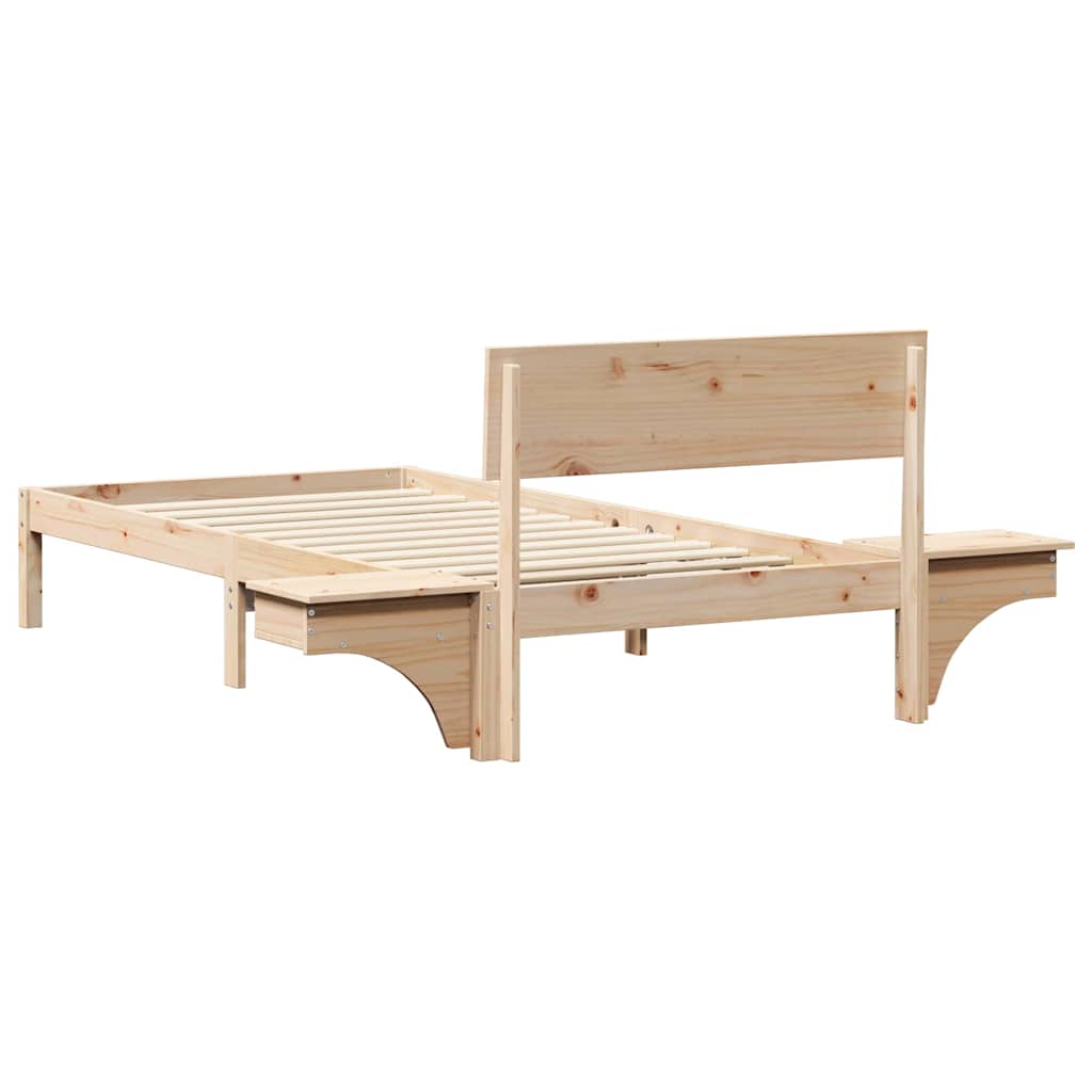 vidaXL Ramka łóżka Brązowy 100 x 200 cm Lite drewno sosnowe