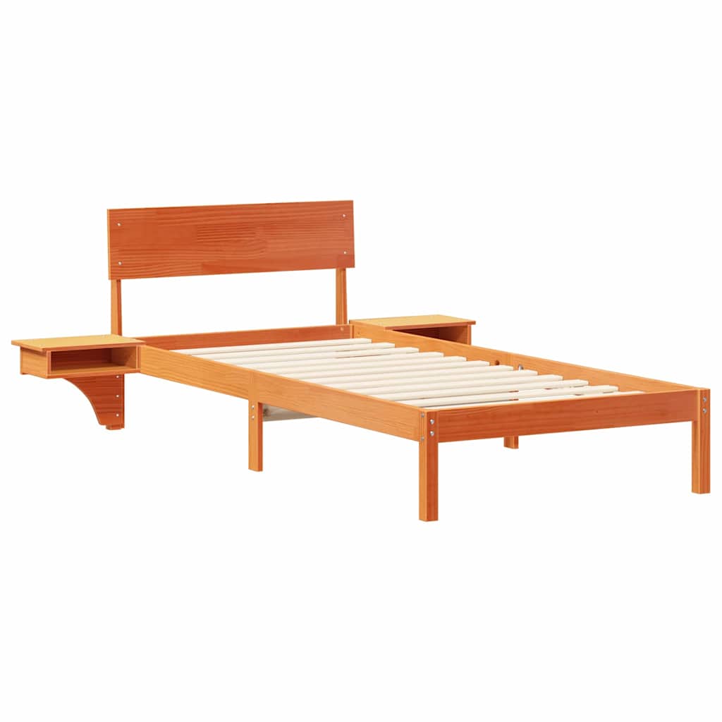 vidaXL Ramka łóżka Woskowy Brąz 100 x 200 cm Lite drewno sosnowe