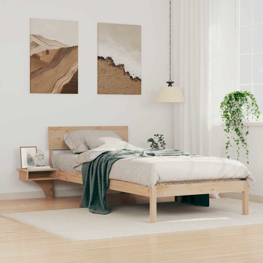 vidaXL Ramka łóżka Brązowy 90 x 200 cm Lite drewno sosnowe
