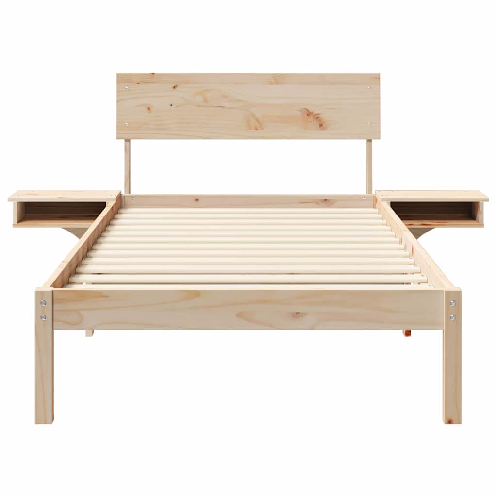 vidaXL Ramka łóżka Brązowy 90 x 200 cm Lite drewno sosnowe