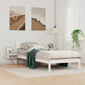 vidaXL Ramka łóżka Z zagłówkiem Biały 90 x 190 cm Lite drewno sosnowe