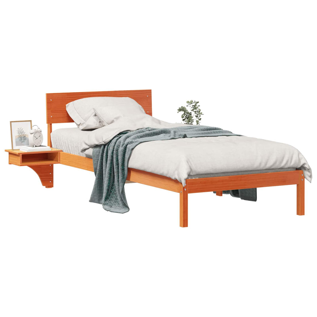 vidaXL Ramka łóżka Woskowy Brąz 90 x 190 cm Lite drewno sosnowe