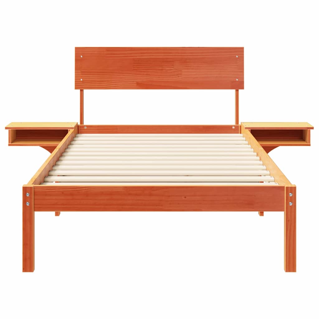 vidaXL Ramka łóżka Woskowy Brąz 90 x 190 cm Lite drewno sosnowe