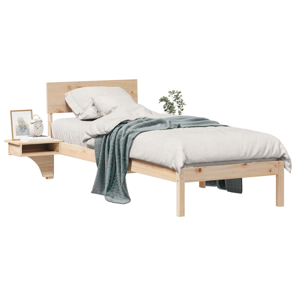 vidaXL Ramka łóżka Brązowy 75 x 190 cm Lite drewno sosnowe