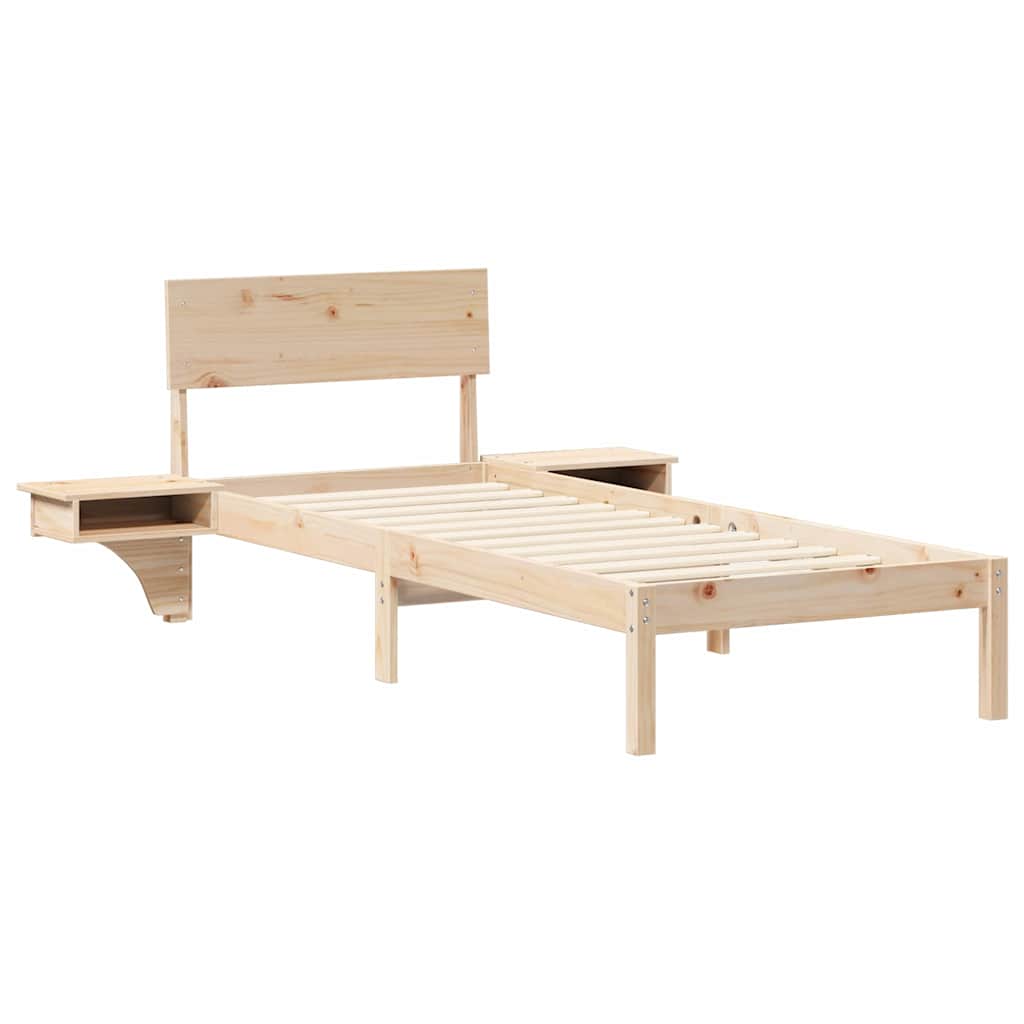 vidaXL Ramka łóżka Brązowy 75 x 190 cm Lite drewno sosnowe