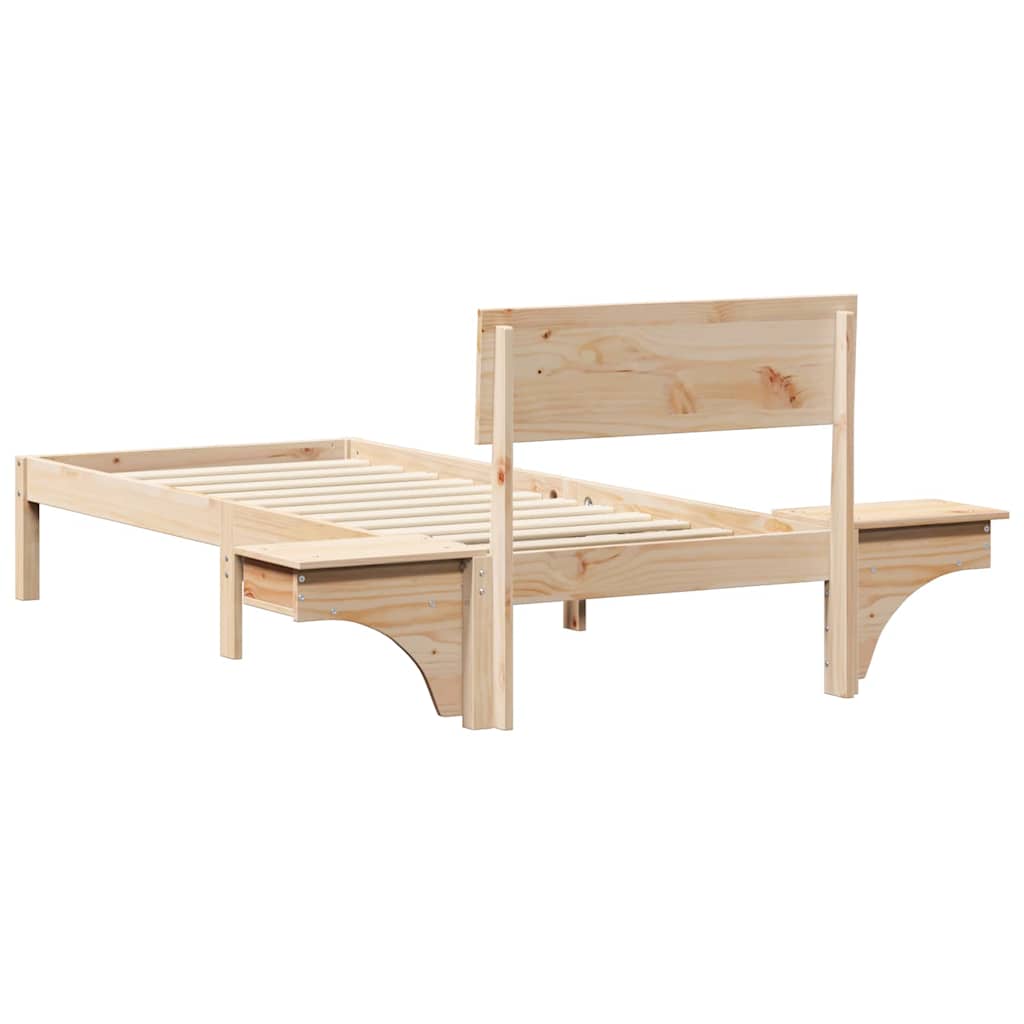 vidaXL Ramka łóżka Brązowy 75 x 190 cm Lite drewno sosnowe