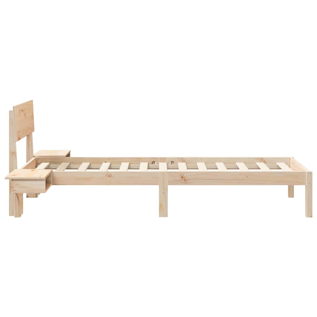 vidaXL Ramka łóżka Brązowy 75 x 190 cm Lite drewno sosnowe