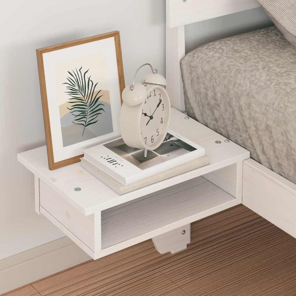 vidaXL Ramka łóżka Z zagłówkiem Biały 75 x 190 cm Lite drewno sosnowe