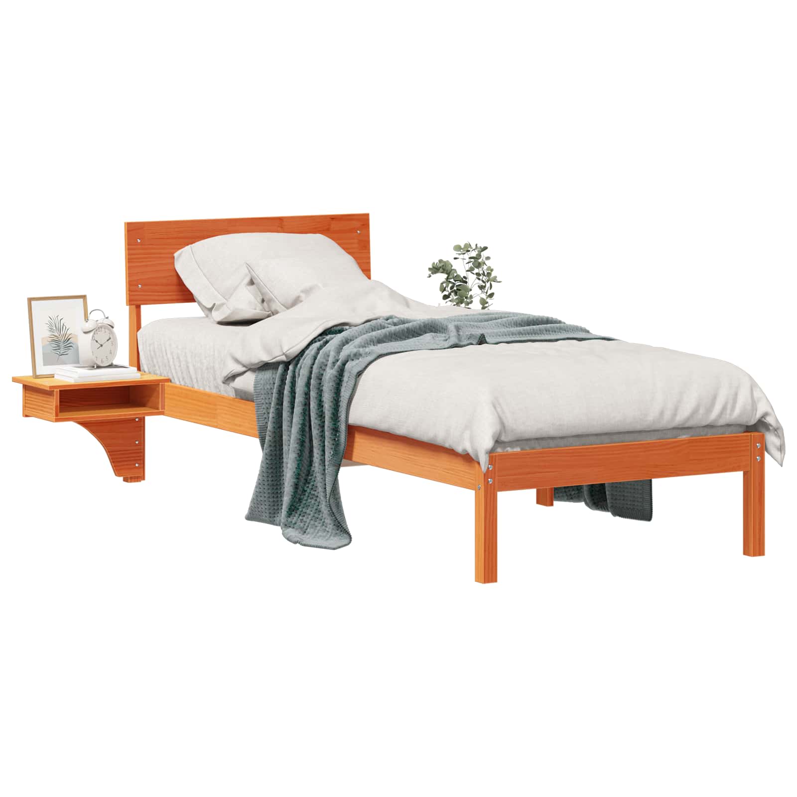 vidaXL Ramka łóżka Woskowy Brąz 75 x 190 cm Lite drewno sosnowe