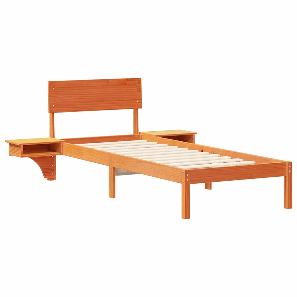vidaXL Ramka łóżka Woskowy Brąz 75 x 190 cm Lite drewno sosnowe