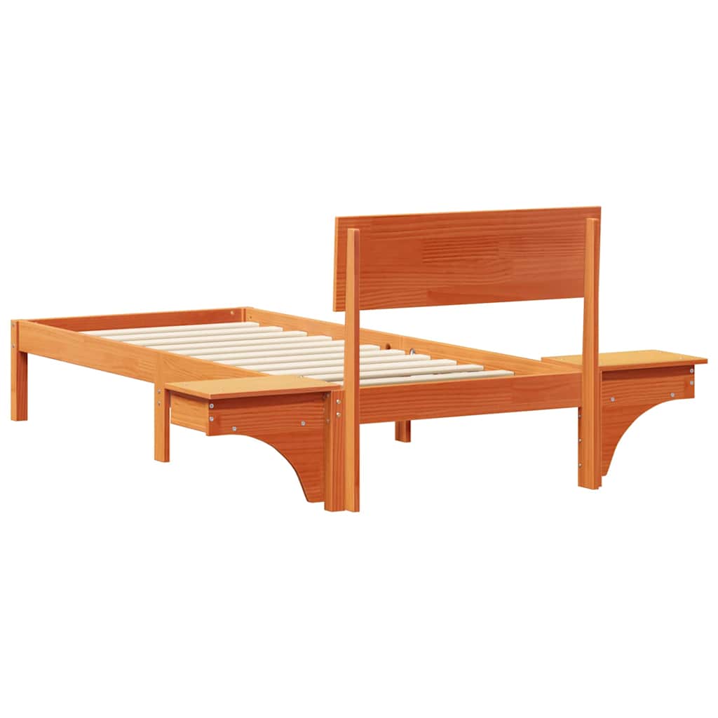 vidaXL Ramka łóżka Woskowy Brąz 75 x 190 cm Lite drewno sosnowe