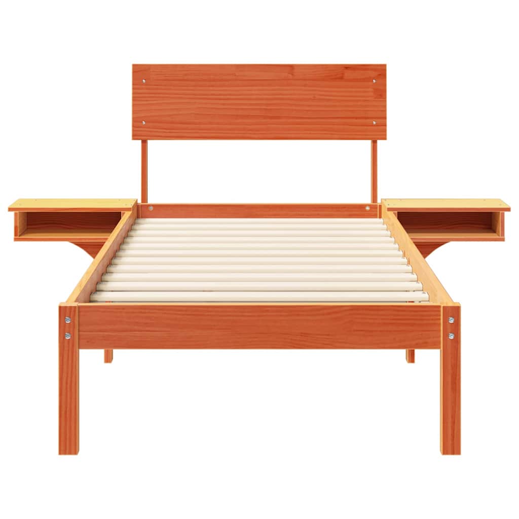 vidaXL Ramka łóżka Woskowy Brąz 75 x 190 cm Lite drewno sosnowe