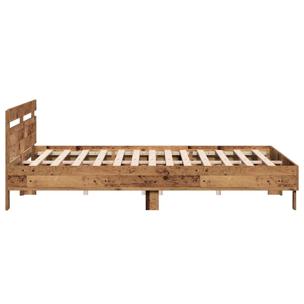 vidaXL Ramka łóżka Stare drewno 203 x 185 x 70 cm