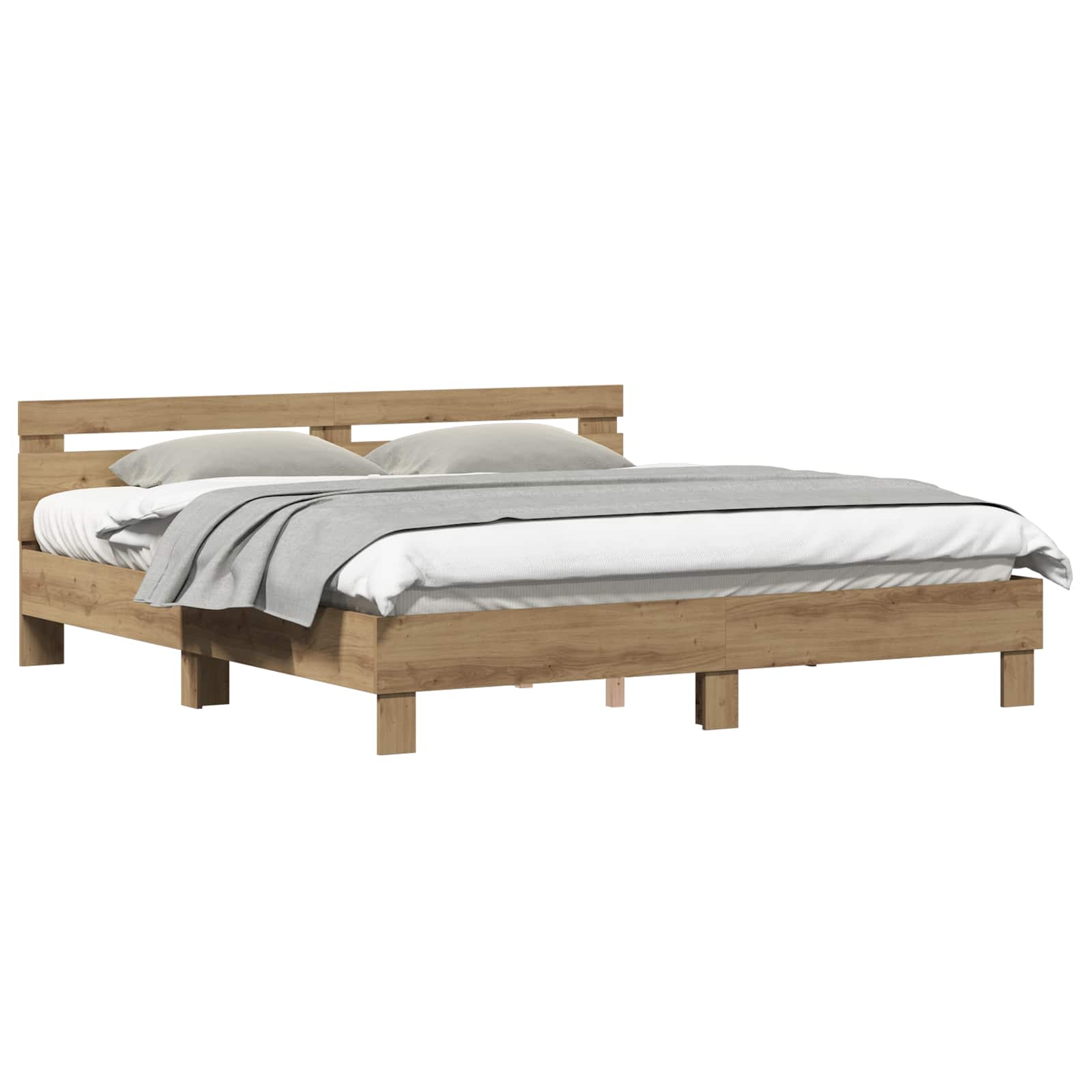 vidaXL Ramka łóżka Dąb rzemieślniczy 203 x 185 x 70 cm