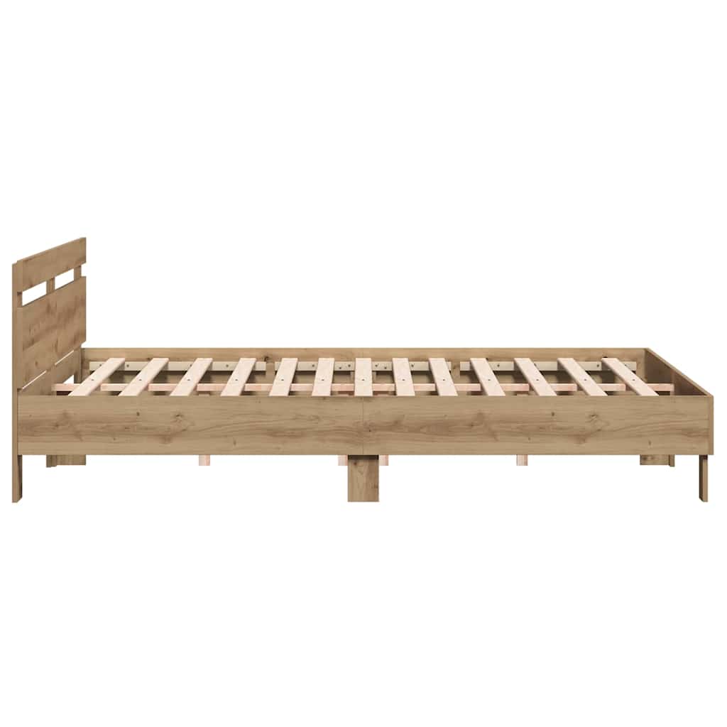 vidaXL Ramka łóżka Dąb rzemieślniczy 203 x 185 x 70 cm