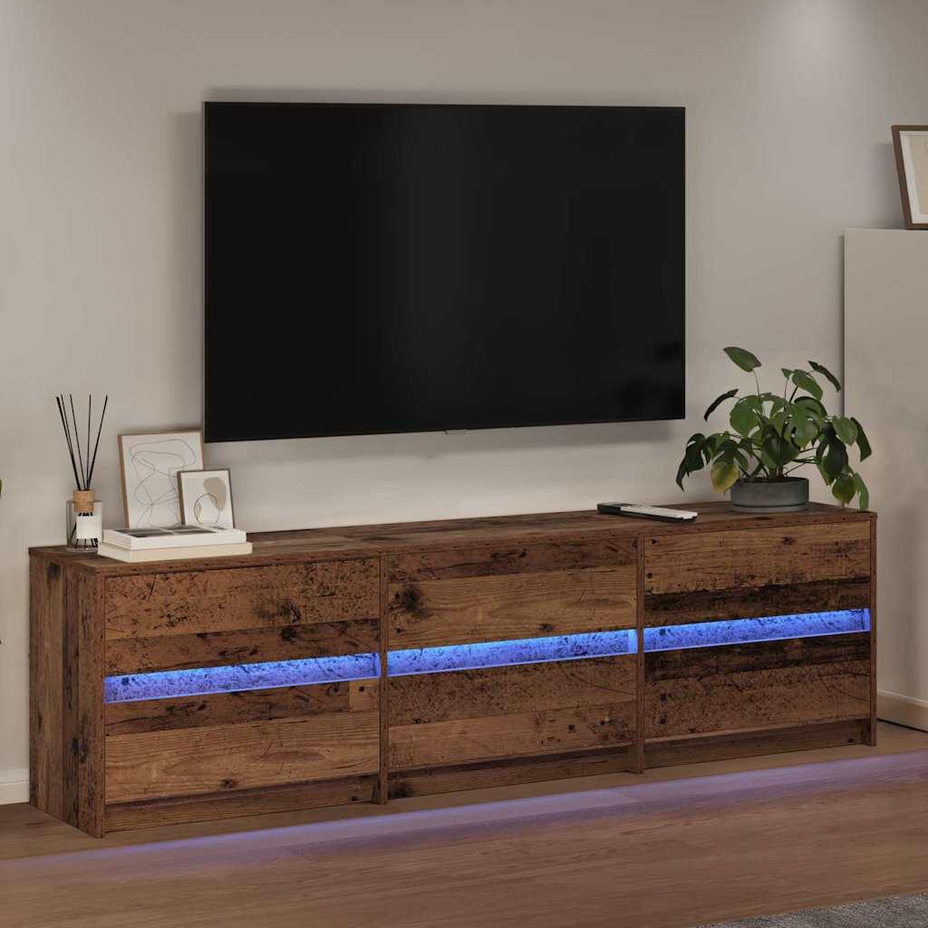 vidaXL Jednostki telewizyjne 2 pcs Stare drewno 180 x 34 x 50 cm