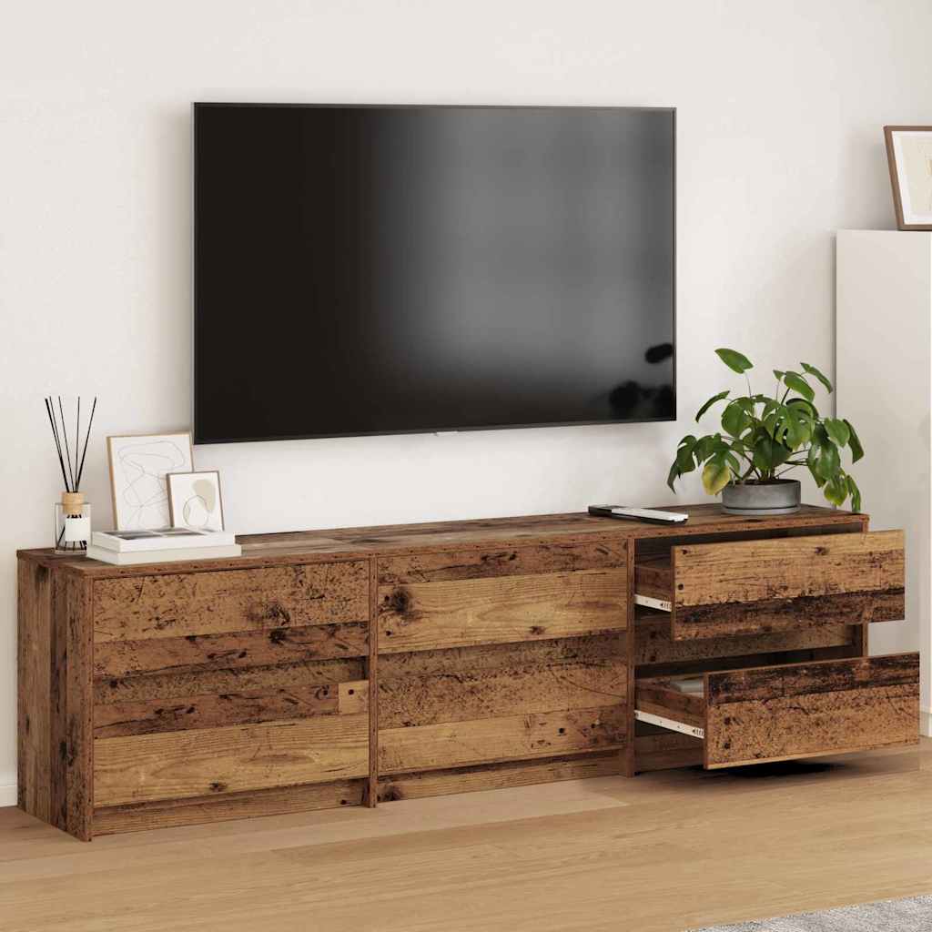 vidaXL Jednostki telewizyjne 2 pcs Stare drewno 180 x 34 x 50 cm