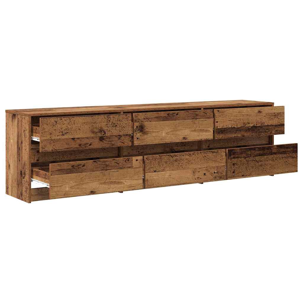 vidaXL Jednostki telewizyjne 2 pcs Stare drewno 180 x 34 x 50 cm