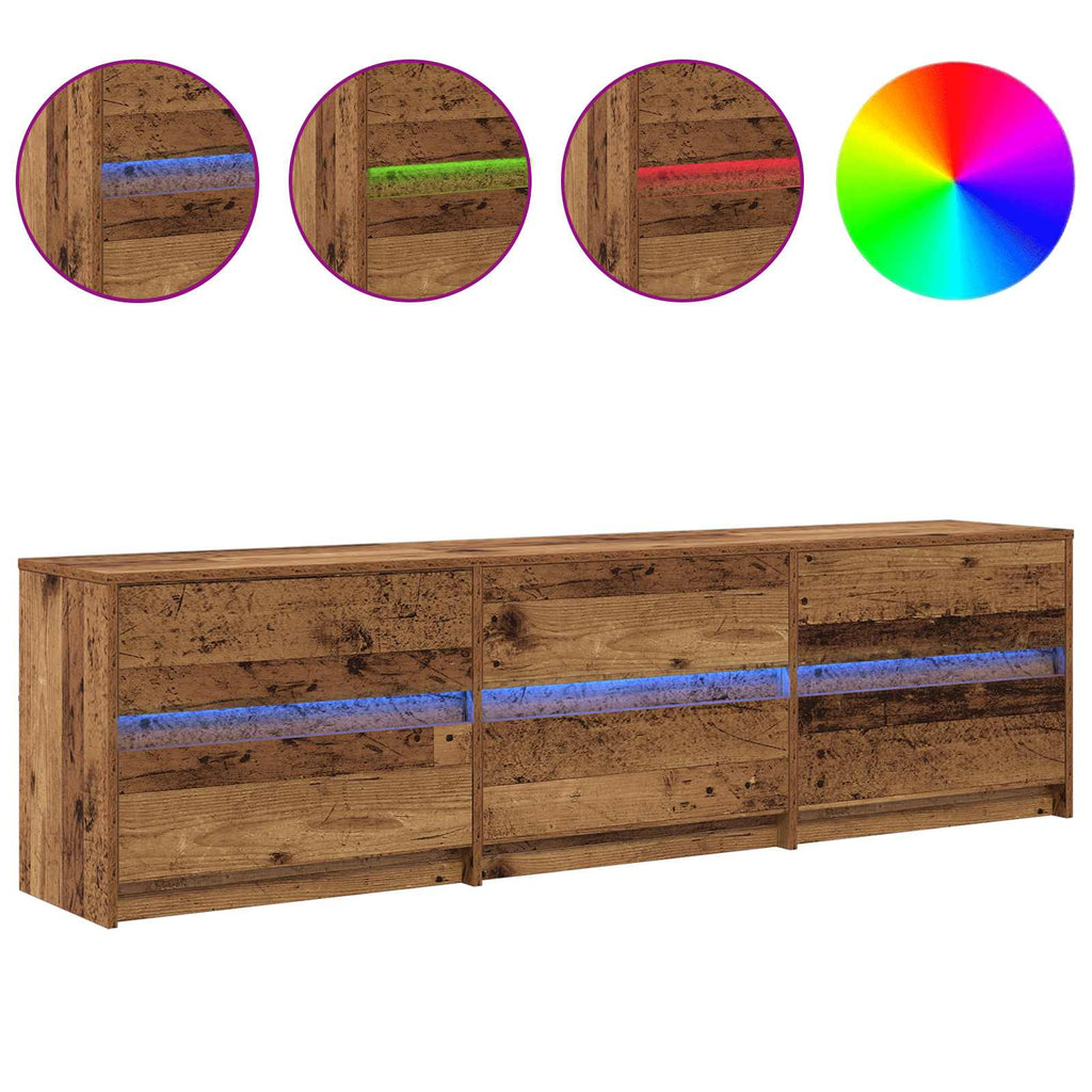 vidaXL Jednostki telewizyjne 2 pcs Stare drewno 180 x 34 x 50 cm