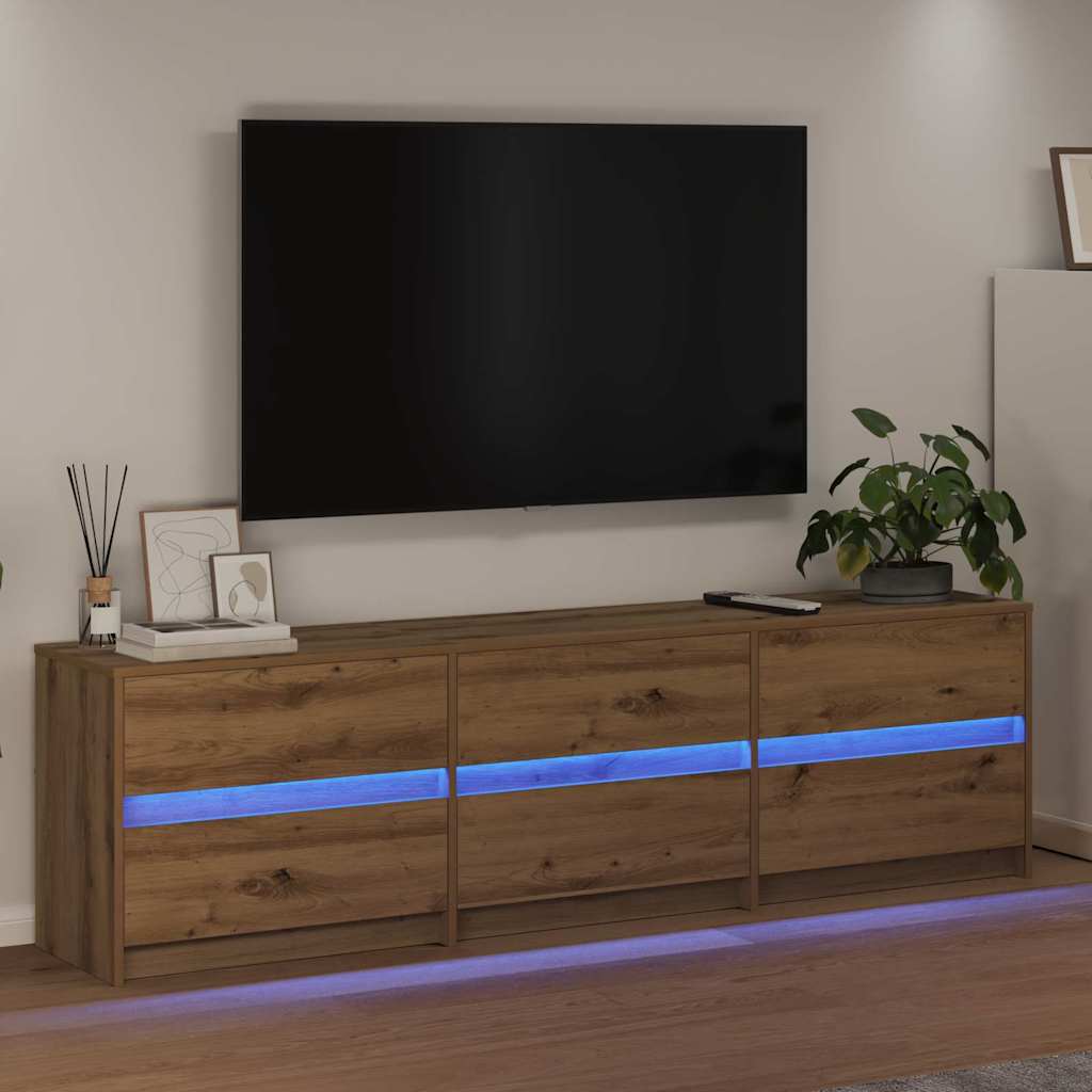vidaXL Jednostki telewizyjne 2 pcs Dąb rzemieślniczy 180 x 34 x 50 cm