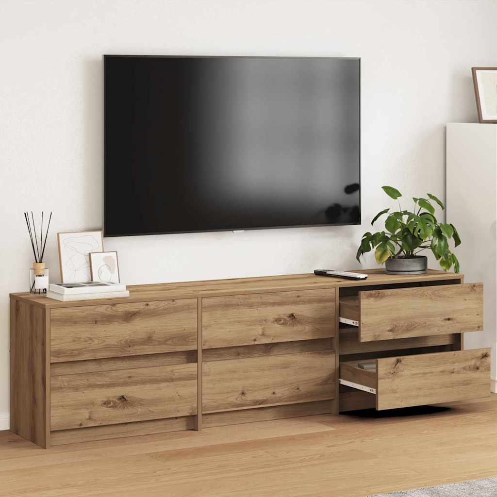 vidaXL Jednostki telewizyjne 2 pcs Dąb rzemieślniczy 180 x 34 x 50 cm