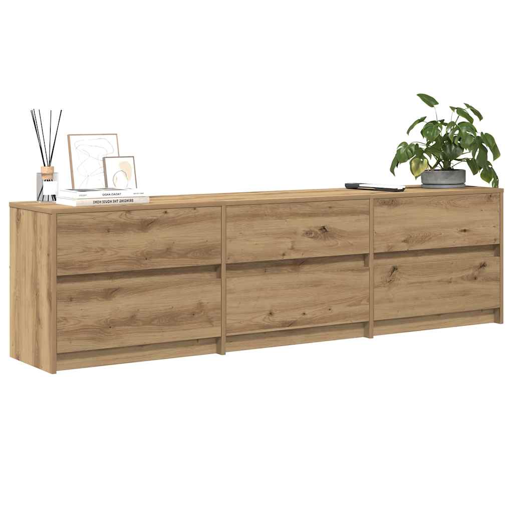 vidaXL Jednostki telewizyjne 2 pcs Dąb rzemieślniczy 180 x 34 x 50 cm