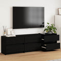 vidaXL Jednostki telewizyjne 2 pcs Czarny Dąb 180 x 34 x 50 cm