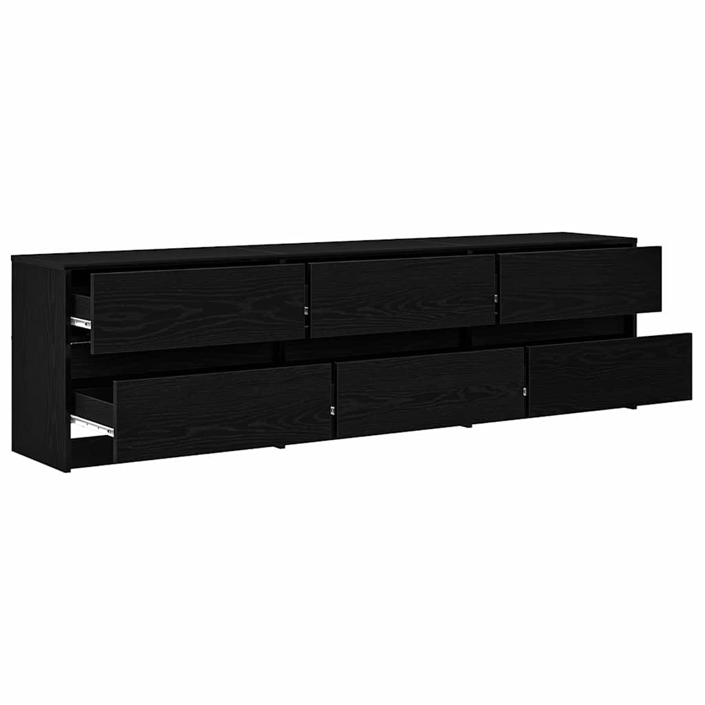 vidaXL Jednostki telewizyjne 2 pcs Czarny Dąb 180 x 34 x 50 cm
