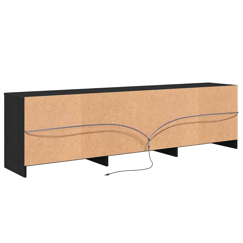 vidaXL Jednostki telewizyjne 2 pcs Czarny Dąb 180 x 34 x 50 cm