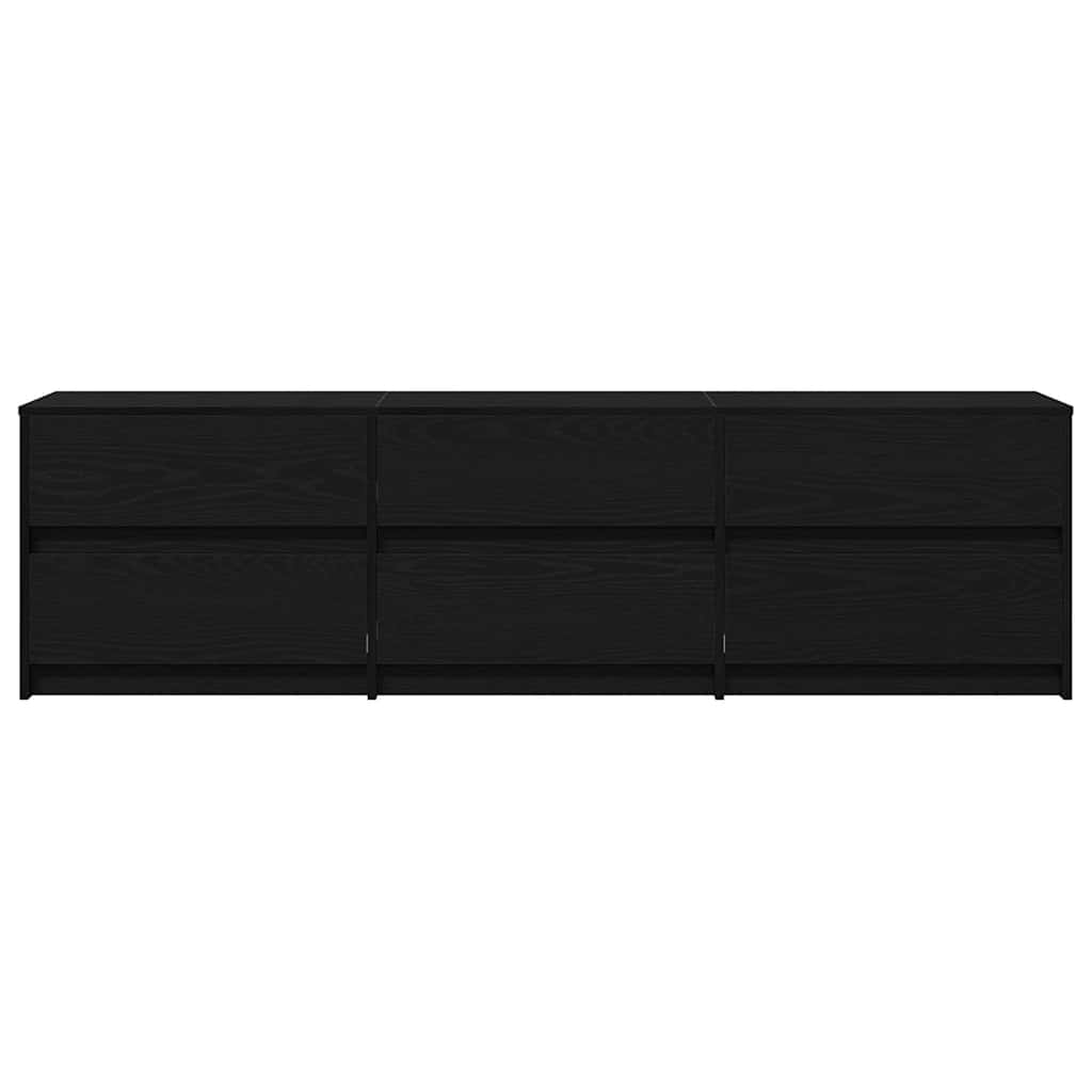 vidaXL Jednostki telewizyjne 2 pcs Czarny Dąb 180 x 34 x 50 cm