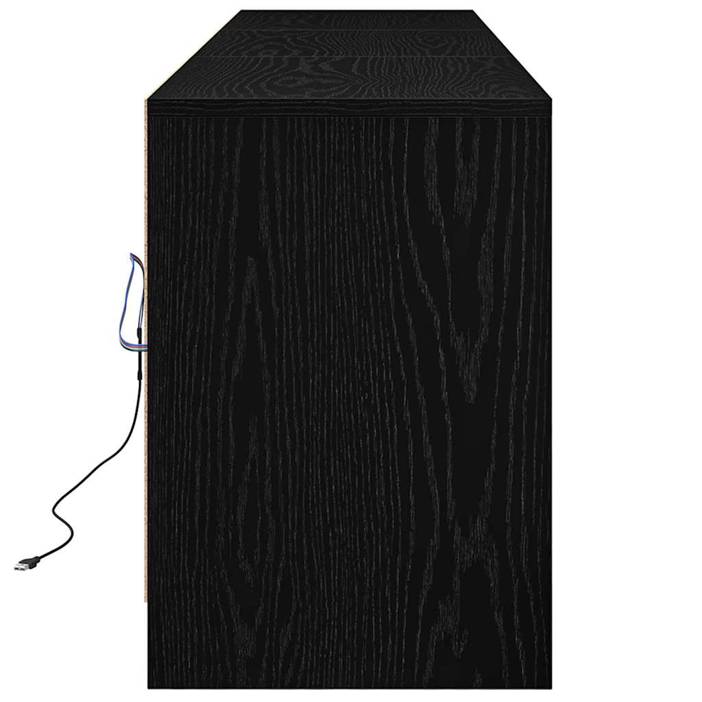 vidaXL Jednostki telewizyjne 2 pcs Czarny Dąb 180 x 34 x 50 cm