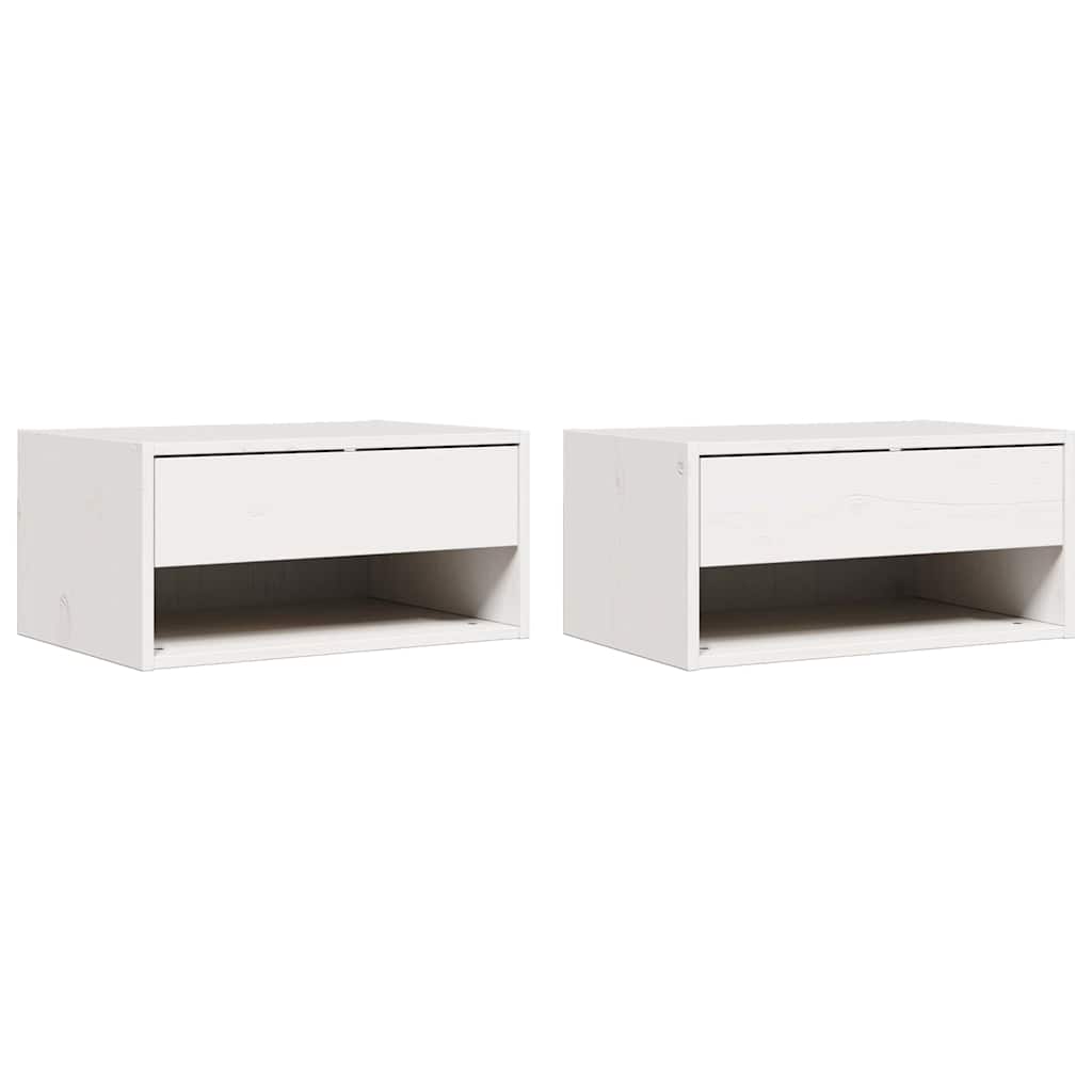 vidaXL Stolik nocny 2 pcs Biały 50 x 32,5 x 24 cm Lite drewno sosnowe