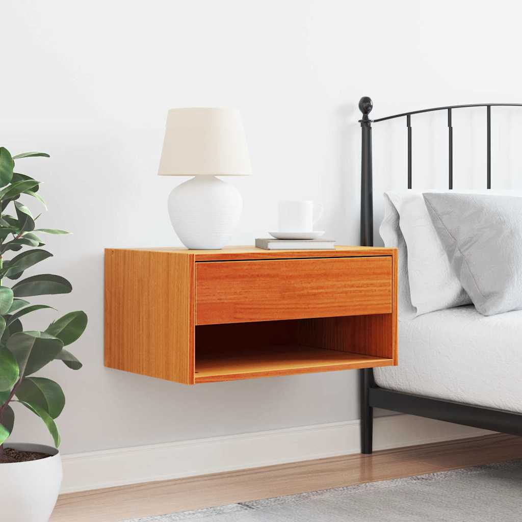 vidaXL Stolik nocny Woskowy Brąz 50 x 32,5 x 24 cm Lite drewno sosnowe