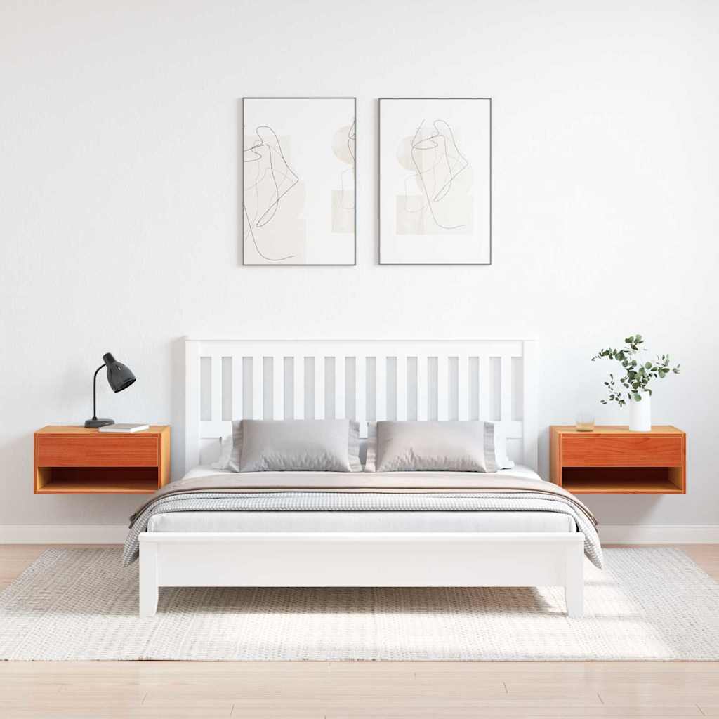 vidaXL Stolik nocny z szufladą 2 pcs Woskowy Brąz 50 x 32,5 x 24 cm