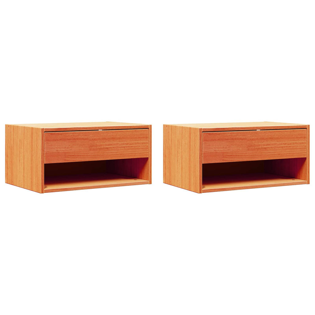 vidaXL Stolik nocny z szufladą 2 pcs Woskowy Brąz 50 x 32,5 x 24 cm