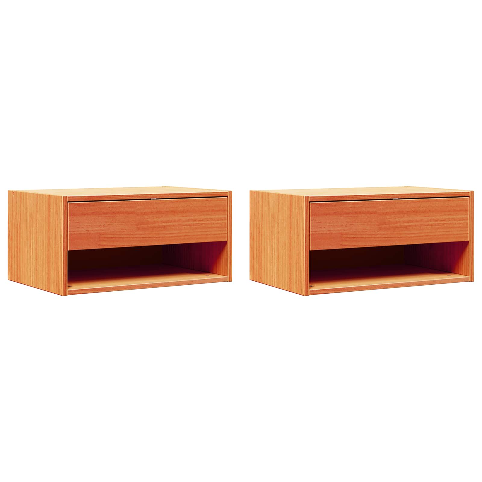 vidaXL Stolik nocny z szufladą 2 pcs Woskowy Brąz 50 x 32,5 x 24 cm